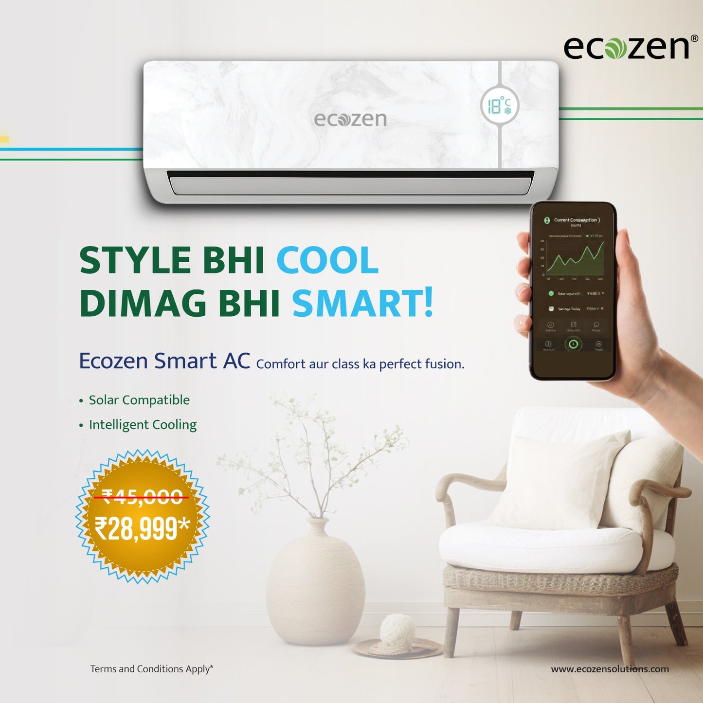 Ecozen Smart AC – 1.5 Ton Split AC
