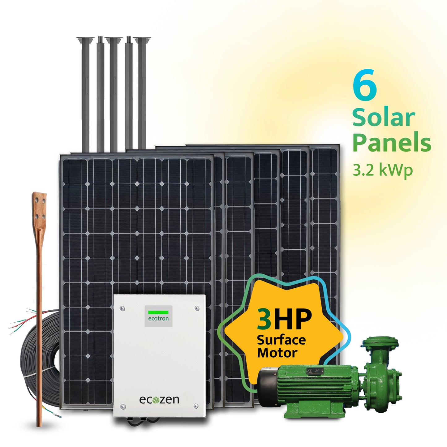 Ecotron Solar Surface Pump Set - Monoblock | 12 M Warranty