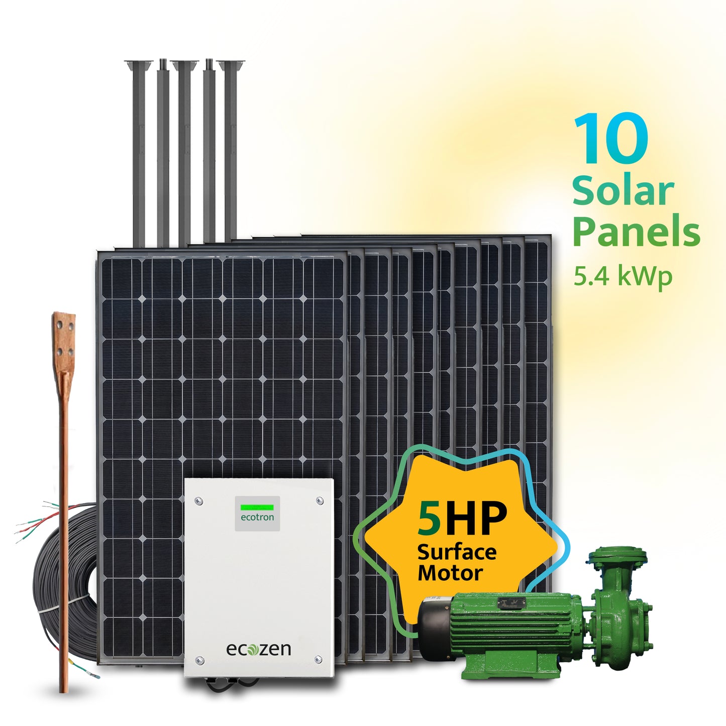 Ecotron Solar Surface Pump Set - Monoblock | 12 M Warranty