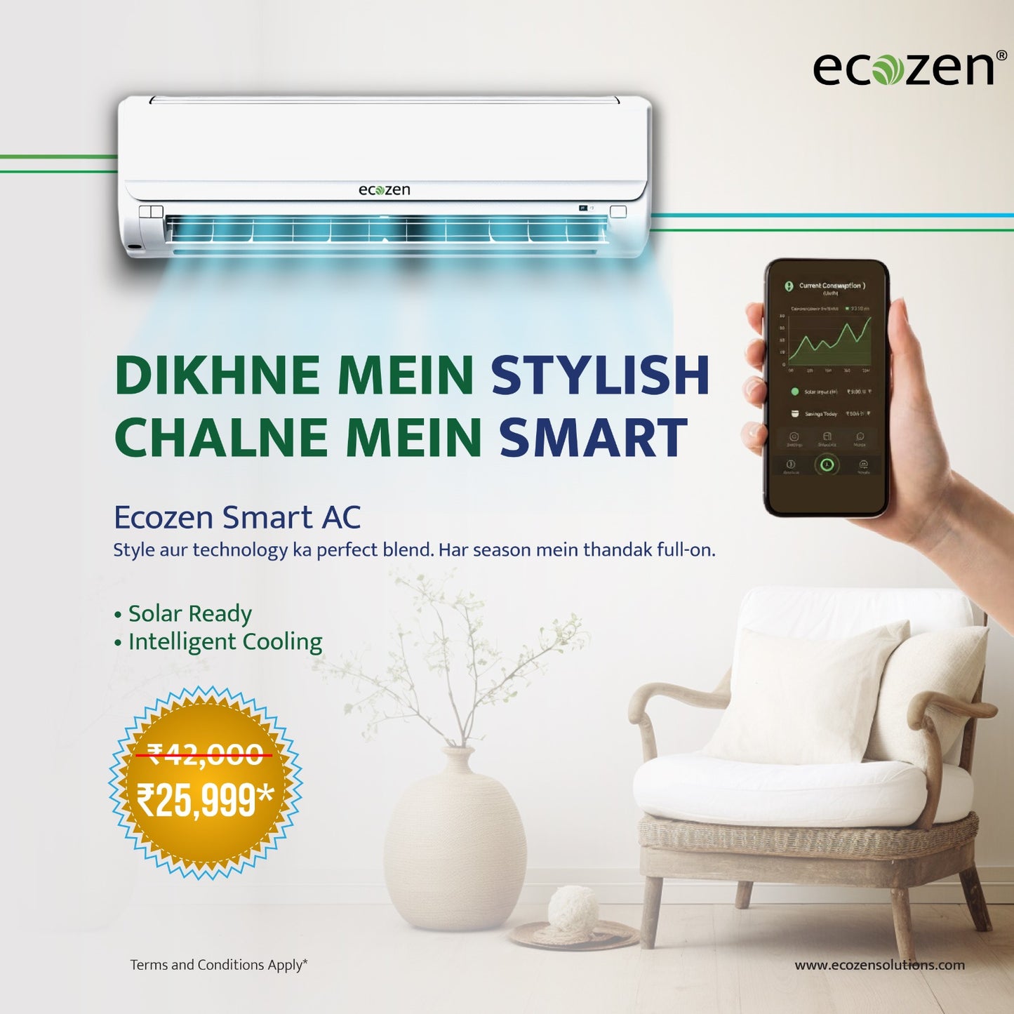 Ecozen Smart AC – 1.5 Ton Split AC